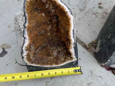 Large Citrine Crystal Geode Specimen - Approx 13" Height