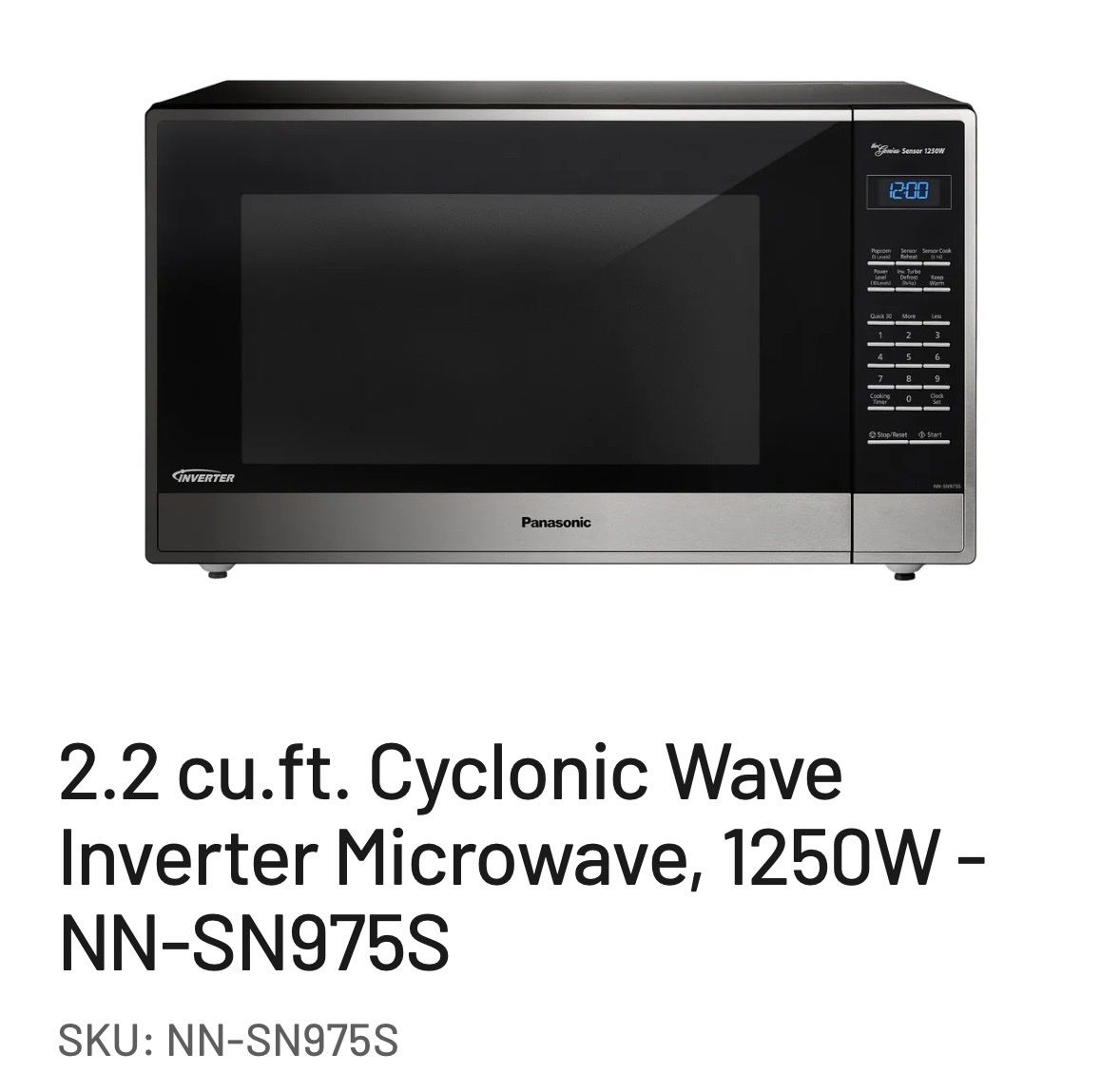 PANASONIC 24 in. Width 2.2 cu. ft. 1250 Watt Microwave in Stainless Steel with Sensor Cooking
