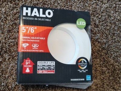 2 LED flat ceiling can lights 5" 6" multi color white set of 2 - new in box