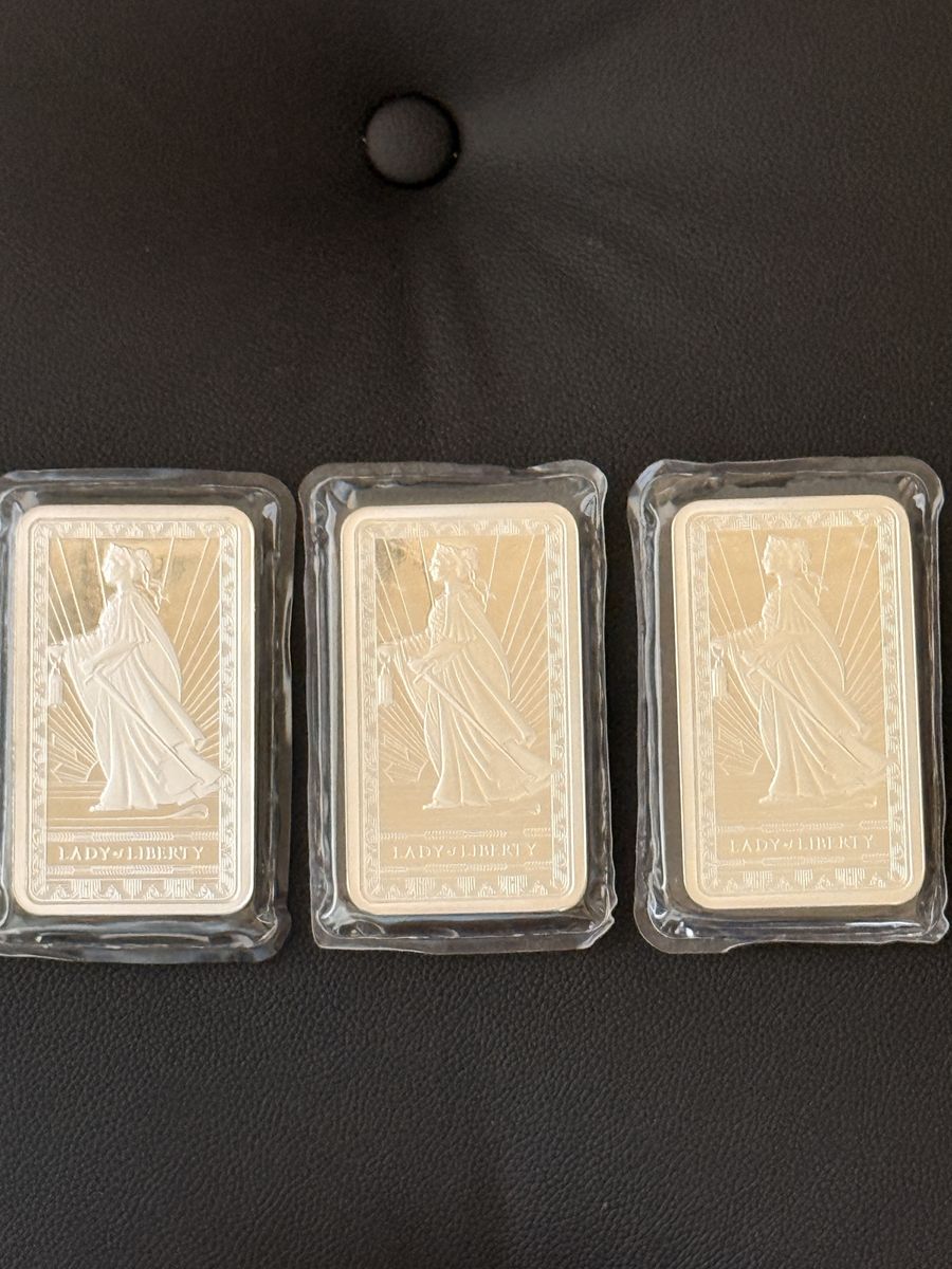 10oz Lady Liberty Silver Bar (below spot)