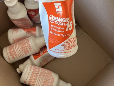 Spartan Orange Tough 75 Spot Cleaner & Degreaser - 1 Quart Bottles - 7 Pack