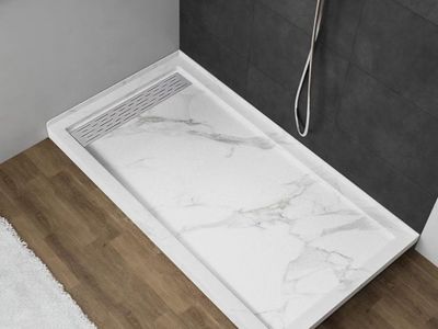 MORVANO 60 x 32 Shower Base with Single Threshold Rectangular Left Drain Location Shower Base,Shower Pan With Stainless Steel Co