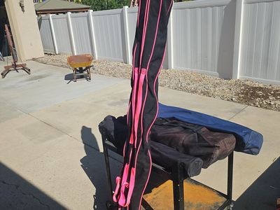 K2 Extreme Downhill Skis with Marker Bindings and Poles in Bag