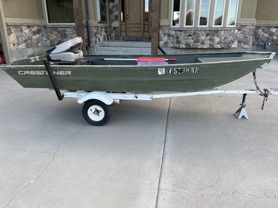 Aluminum ONE OWNER 12' Jon boat with trailer and extras