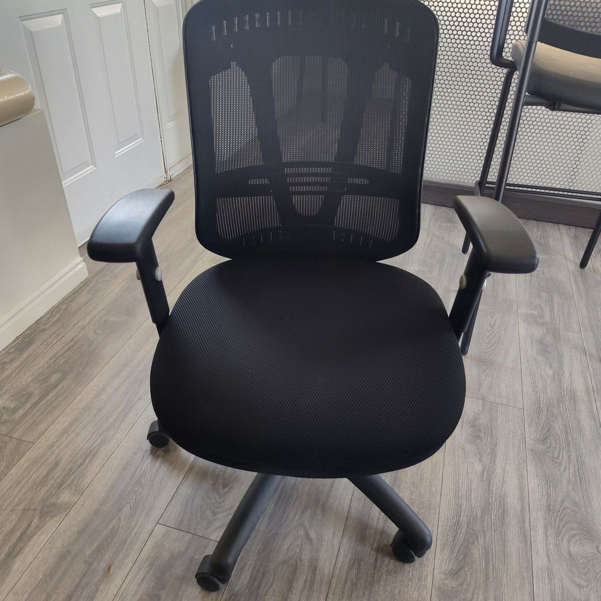 Black Mesh Ergonomic Office Chair with Adjustable Arms and Lumbar Support - Swivel, Task Chair