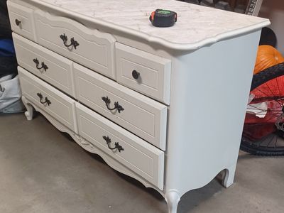 White wooden dresser