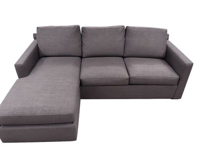 Crate and Barrel Barrett II 91" Reversible Storage Chaise Lounge Queen Sleeper Sectional Sofa