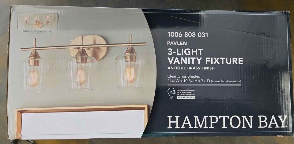 Hampton Bay Pavlen 24" 3 - Light Vanity
