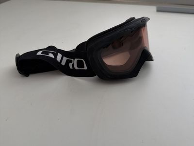 Giro Ski/Snowboard Goggles - Black Frame, Amber Lens, Adjustable Strap