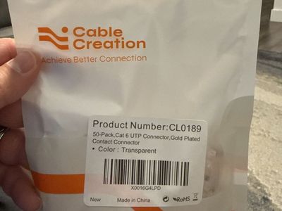 RJ45 connectors - Cable Creation 50-Pack Cat 6 UTP Gold Plated Transparent Contact Connectors CL0189