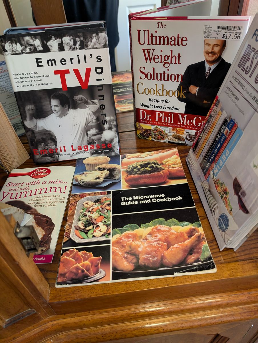 Vintage Cookbook Lot - Betty Crocker, Food & Wine, Emeril Lagasse, Dr. Phil & More