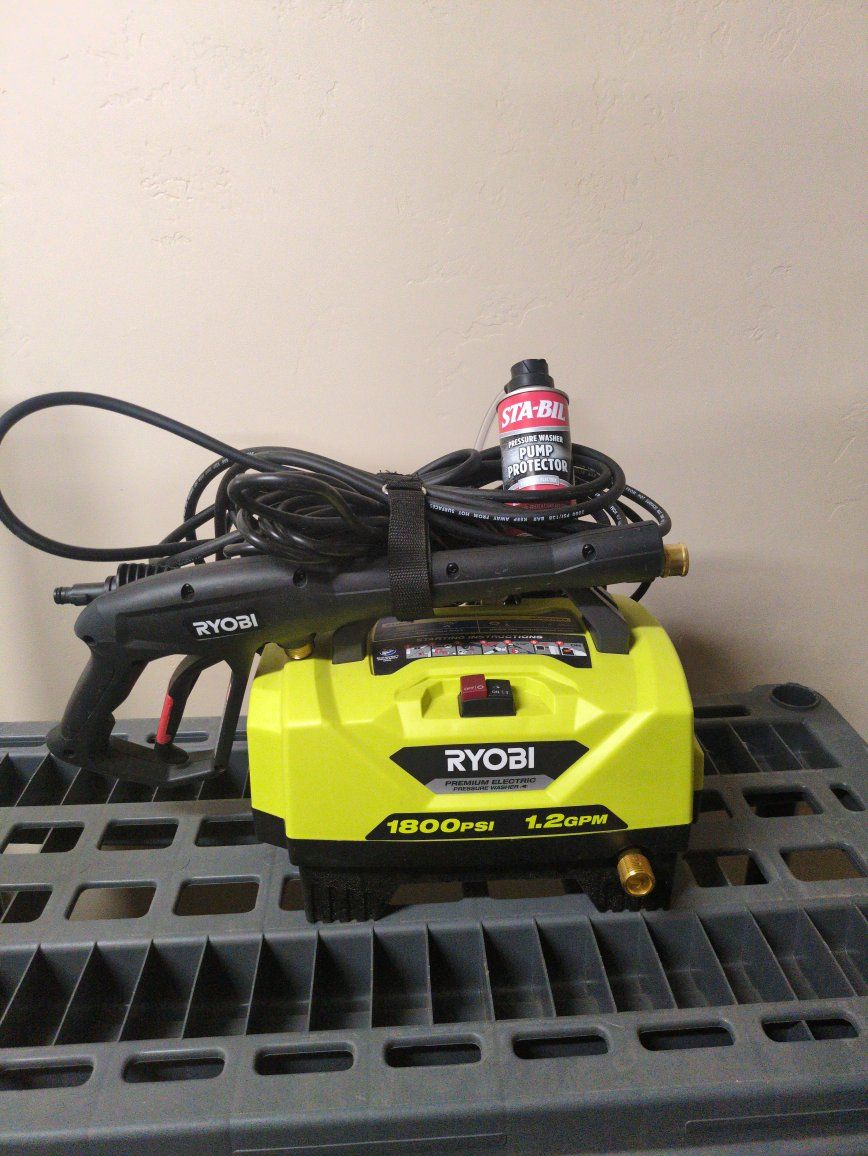 Ryobi Premium Electric Pressure Washer 1800 PSI 1.2 GPM with Pump Protector