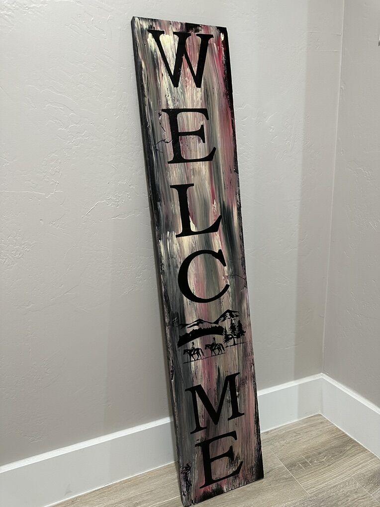 Double Sided Wood Porch Sign