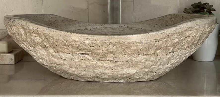 New! Vessel Hand-Carved Marble Sink