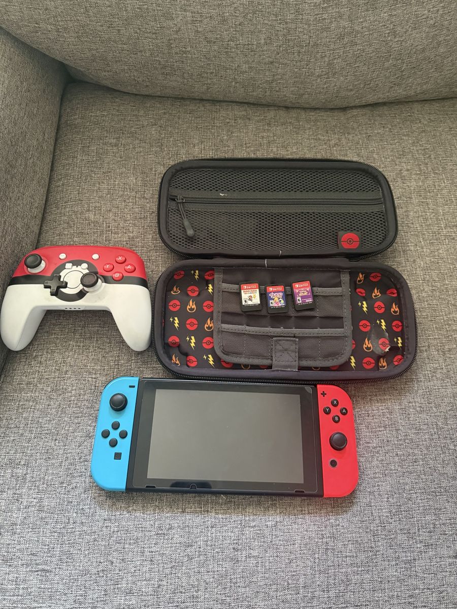 Switch with accessories and games $230 or OBO