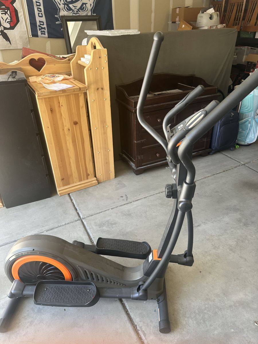Elliptical Cross Trainer Machine - Black & Orange Exercise Bike
