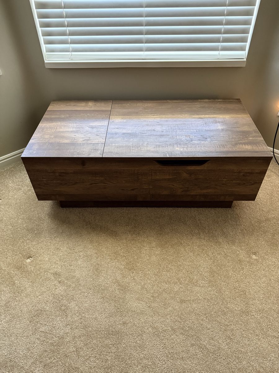 Rustic Wood Storage Coffee Table - Multi-functional & Space-Saving Design