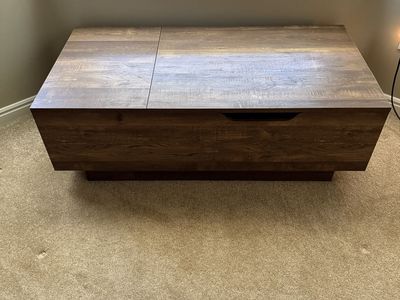 Rustic Wood Storage Coffee Table - Multi-functional & Space-Saving Design