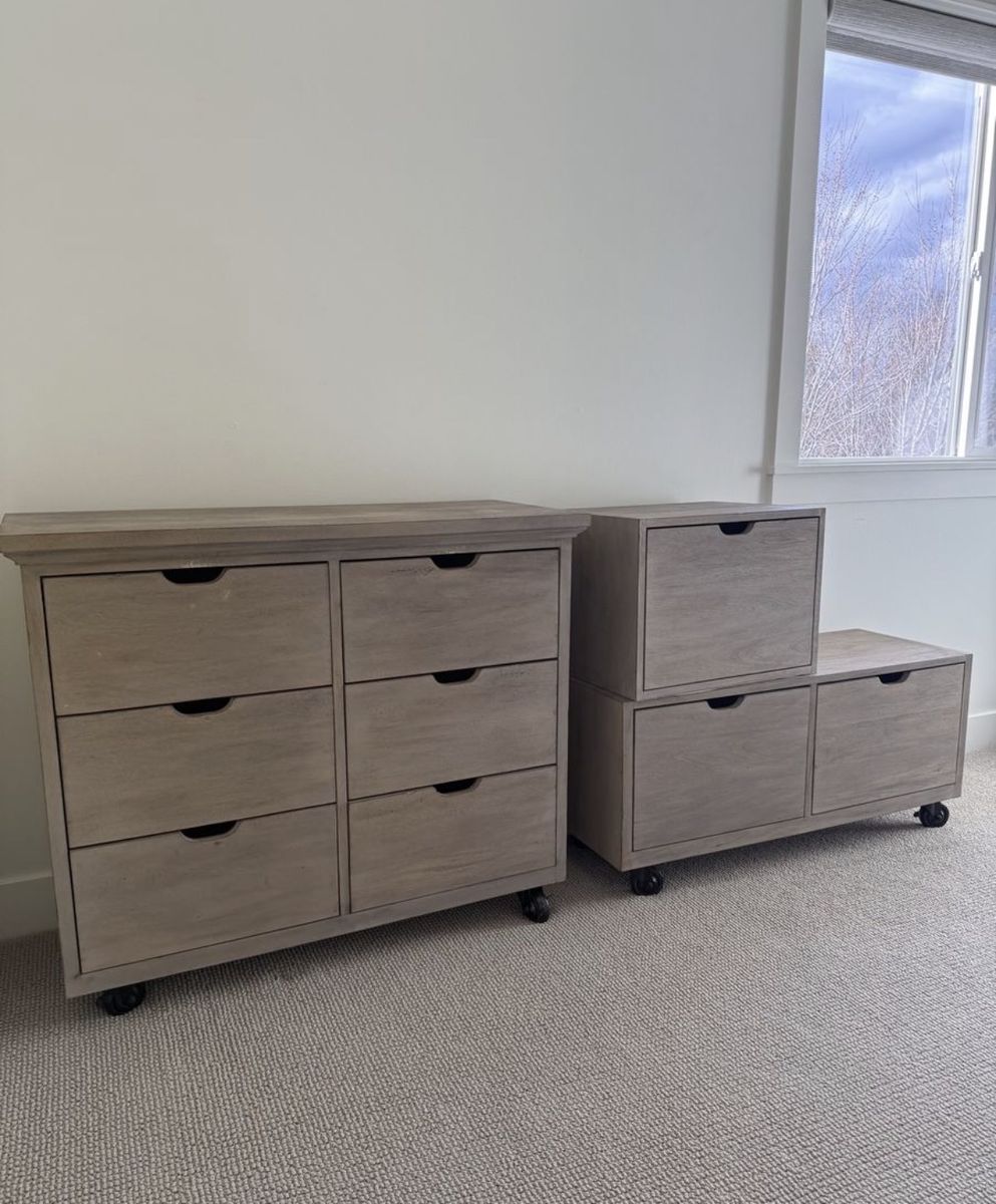 Restoration Hardware Tribeca Dresser and boxes