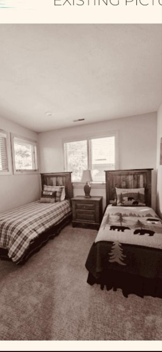 Rustic twin headboards and beds