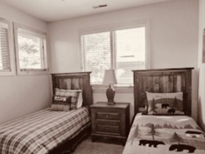 Rustic twin headboards and beds