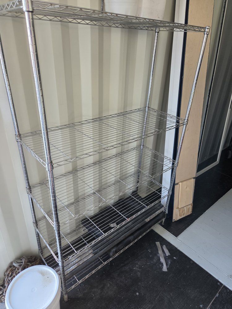 Chrome Wire Shelving Unit, 5-Tier Industrial Storage Rack, Adjustable Shelves