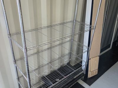 Chrome Wire Shelving Unit, 5-Tier Industrial Storage Rack, Adjustable Shelves