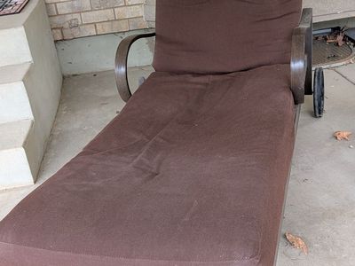 Lounge chair, outdoor, full length cushion, adjustable back
