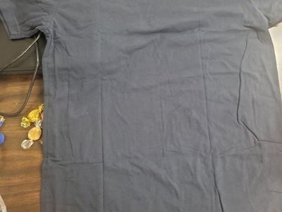 True Classic Men's Large Plain Cotton Blend T-Shirt, Navy Blue