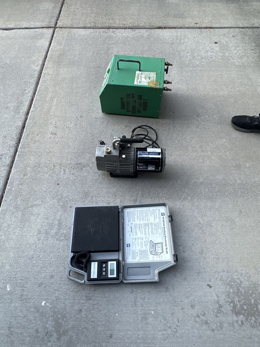 vacuum Pump, Recycler and Refrigarator Scale.