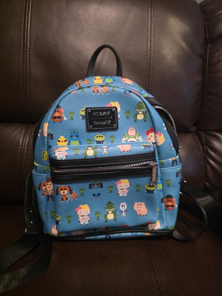 Loungefly Disney Pixar Toy Story Chibi Characters Backpack with Flamingo Organizer Insert