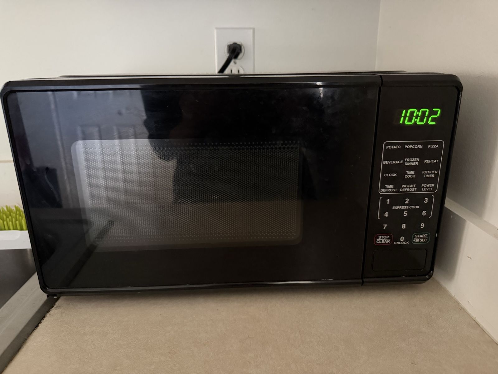 Black Countertop Microwave with Digital Display