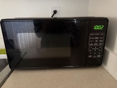 Black Countertop Microwave with Digital Display