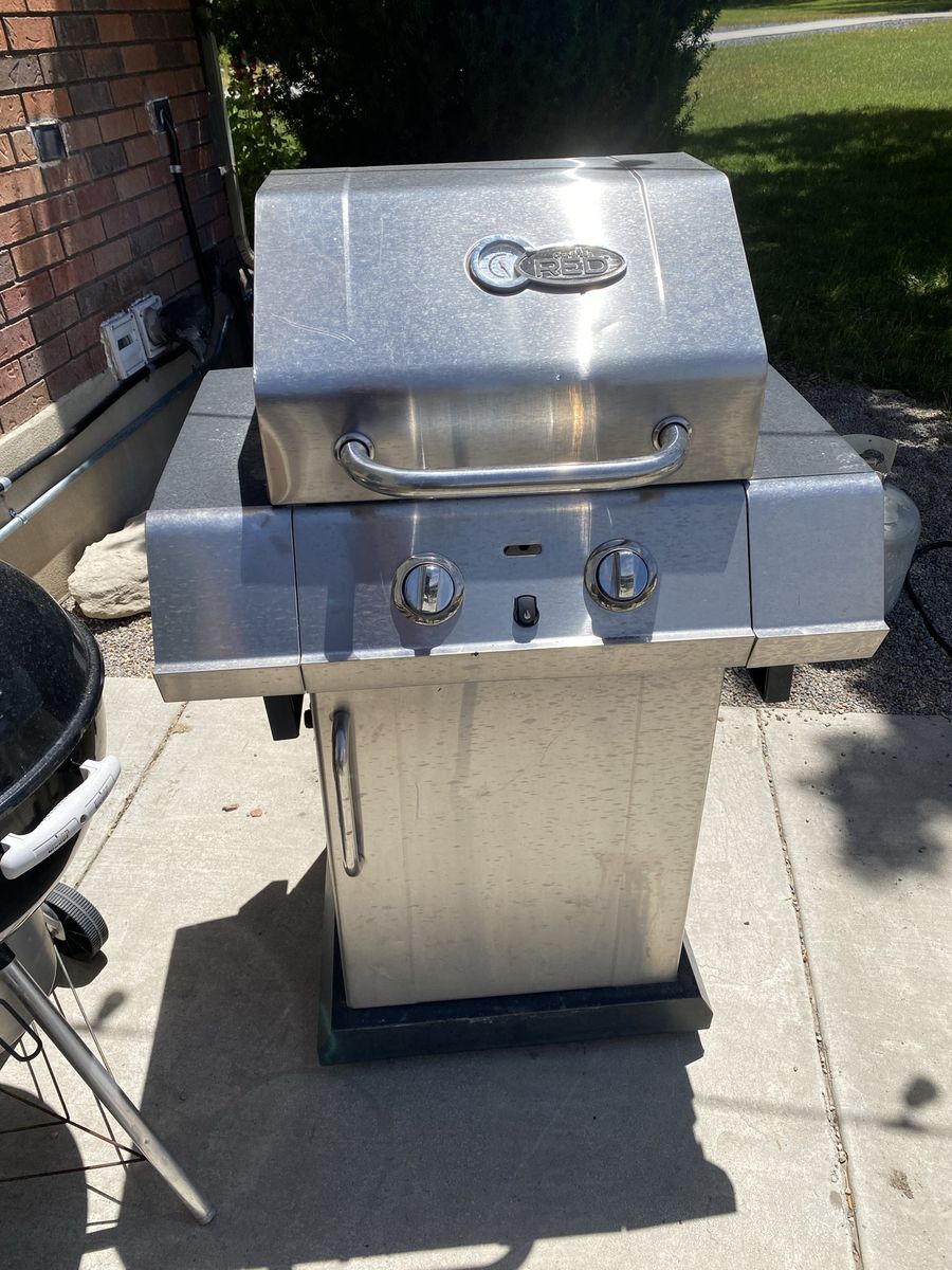 Char-Broil RED-Stainless Steel 2-Burner Gas Grill with Side Tables