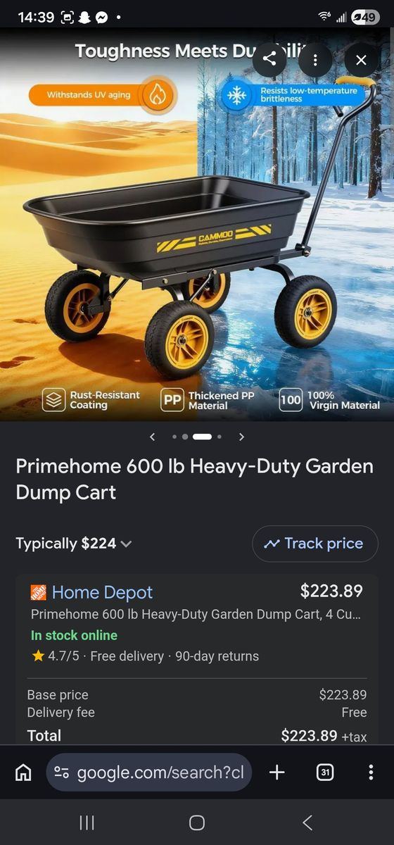 NEW garden dump cart