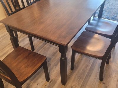 Ashley Owingsville Dining Table with 6 Chairs, Black/Brown