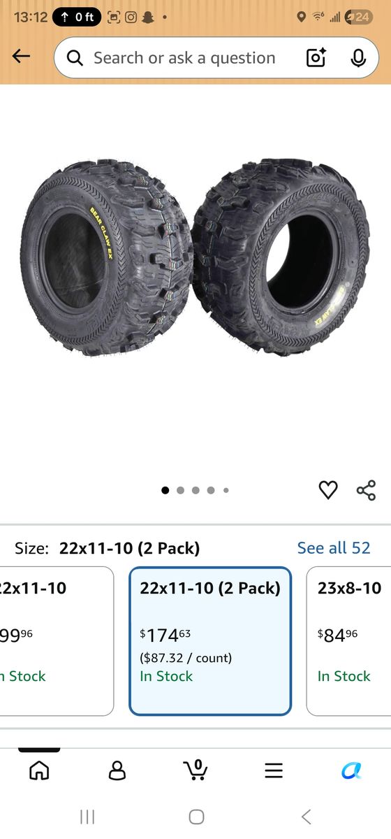 2 New Kenda Bearclaws. 22x11 10