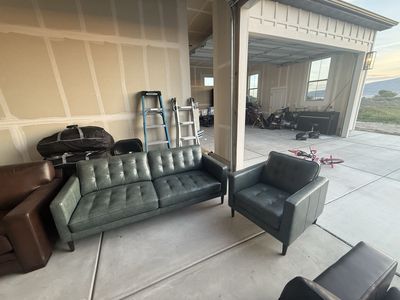 Like new leather sofa and matching chair