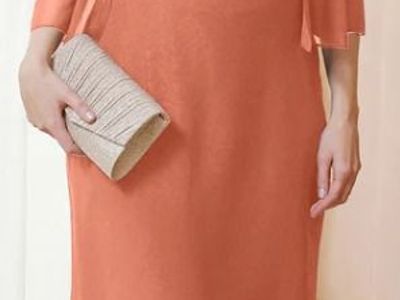 Long Sleeves Chiffon Tea-Length Dress with Jacket