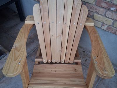 Handmade Adirondack chairs/Old school Truck carpet kits/Wood models of trucks, planes, X wings.s