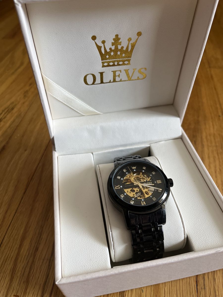 OLEVS G9901 Automatic Mechanical Luminous Men's Watch - Black, 30m Water Resistant