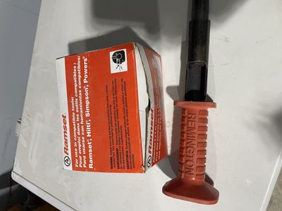 Ramset .22 Caliber Powder-Actuated Fastener Tool with Box of Pins/Nails, Remington Handle