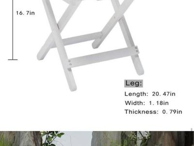 White Folding Outdoor Wooden Side Table (2available)