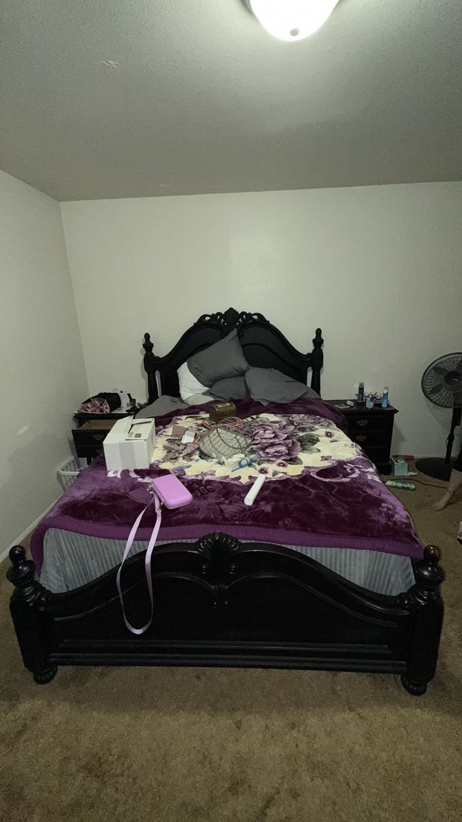 Free queen bed **mattress not included **