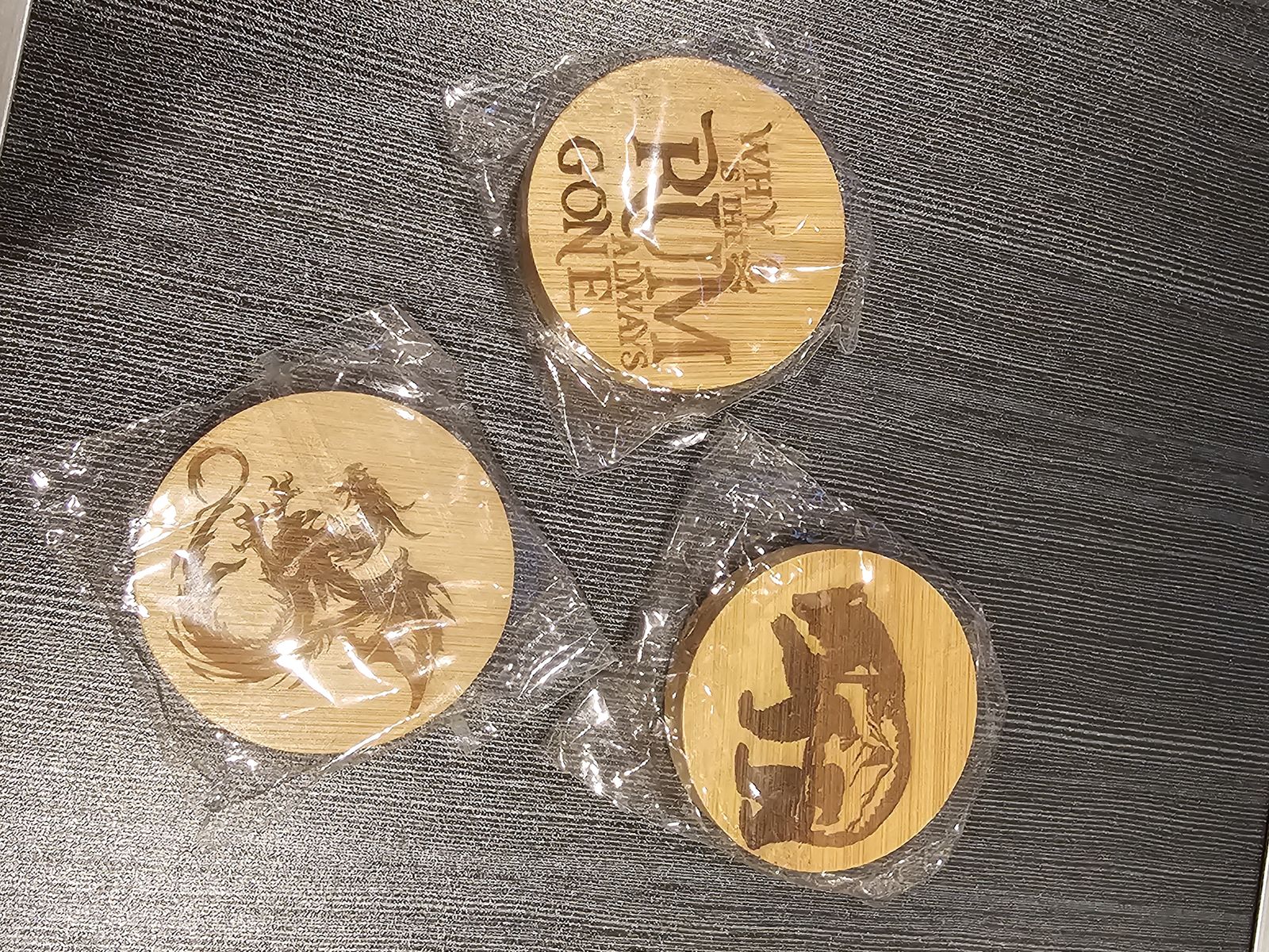 Set of 3 Laser-Engraved Wooden Bottle Openers