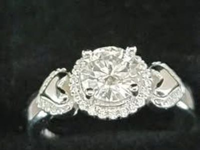 NEW! 1.17 Carat Round Cut Moissanite Ring VVS Clarity 18K Gold Plated Halo 925 Sterling Size 6