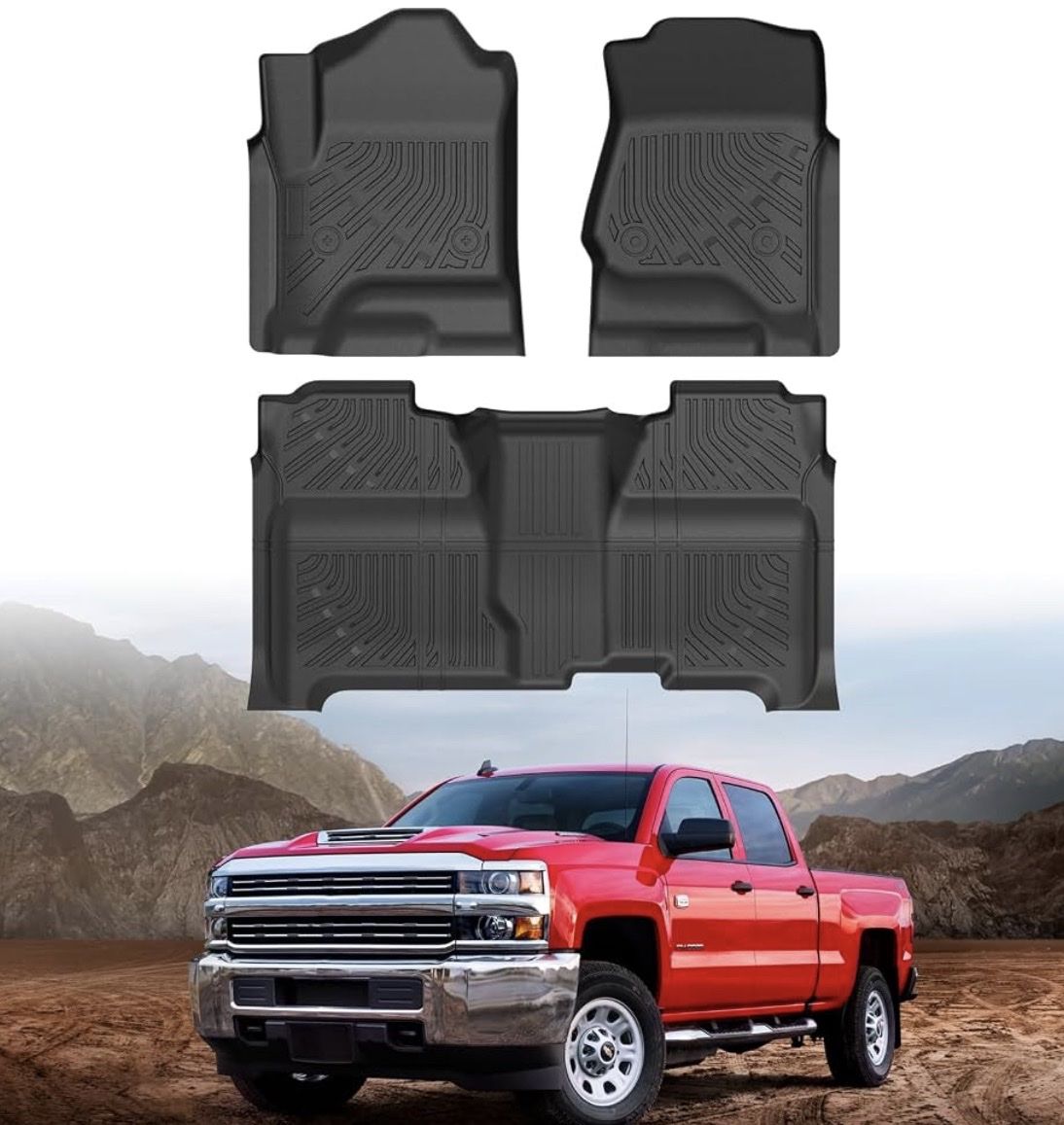 BRAND NEW! Floor Mats for 2014-2018 Chevy Silverado/Sierra 1500, 2015-2019 Silverado/Sierra 2500HD/3500HD Crew Cab.