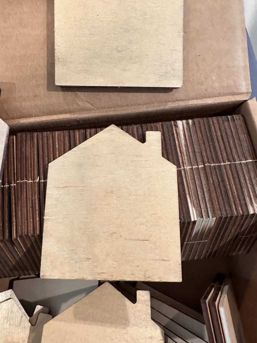 Unfinished Wooden House Cutouts - Craft Blanks for DIY Decor & Projects - 100+ Pieces