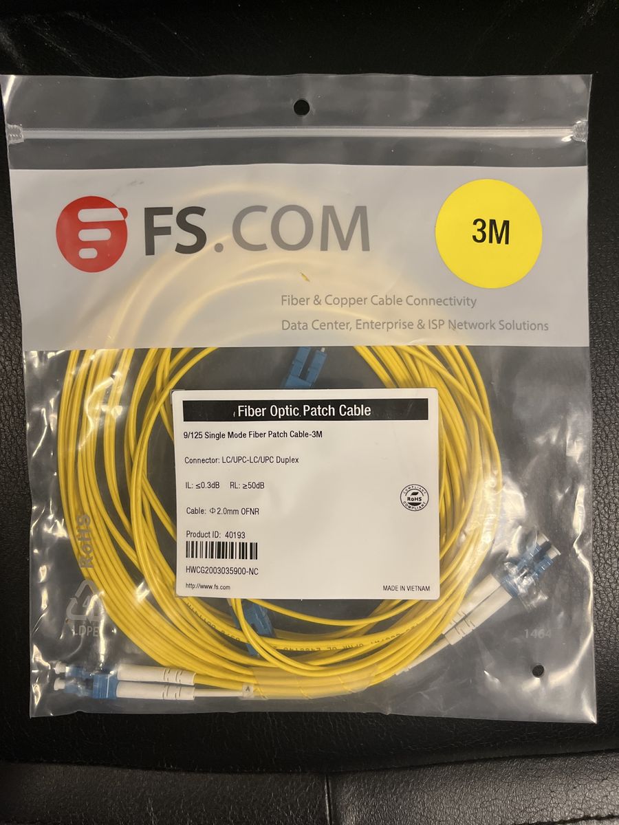 FS.COM 3M 9/125 Single Mode Fiber Optic Patch Cable - LC/UPC-LC/UPC Duplex