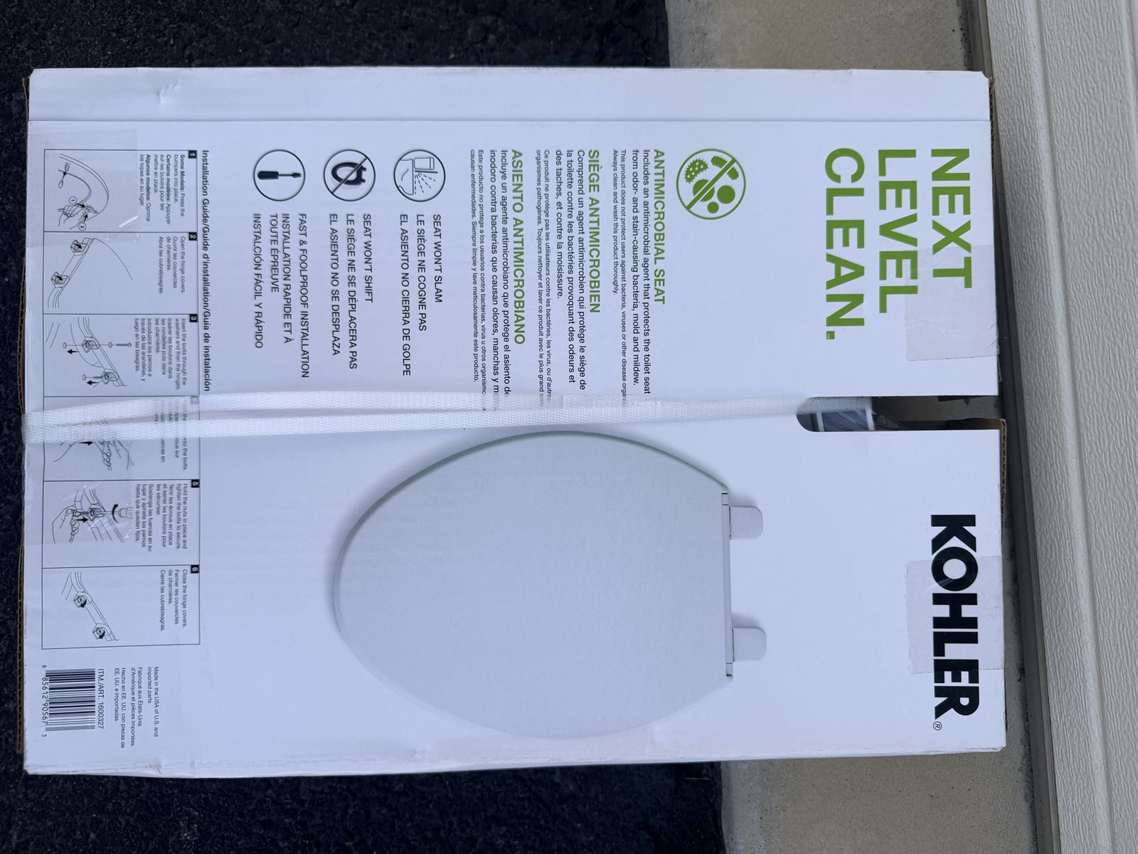 Kohler Layne Antimicrobial Elongated Slow-Close Toilet Seat White New
